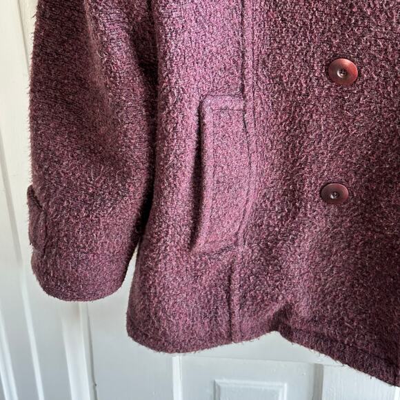 Vintage 80s LL Bean Peacoat Wool Blend Purple - Picture 5 of 8